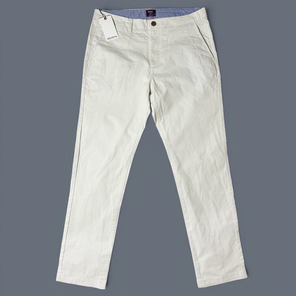 UNTUCKit Chino Pant Mens Size 33x32 Stone Straight Fit Stretch NWT